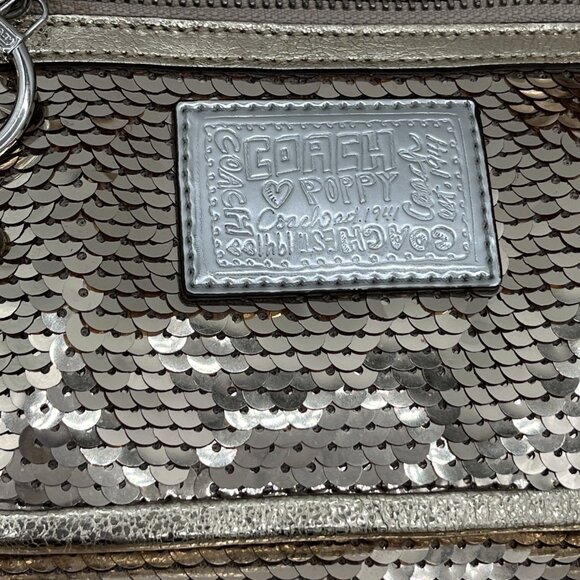 RARE Coach 15383 Poppy Gold Sequin Spotlight Satchel Purse Handbag READ - Picture 6 of 15